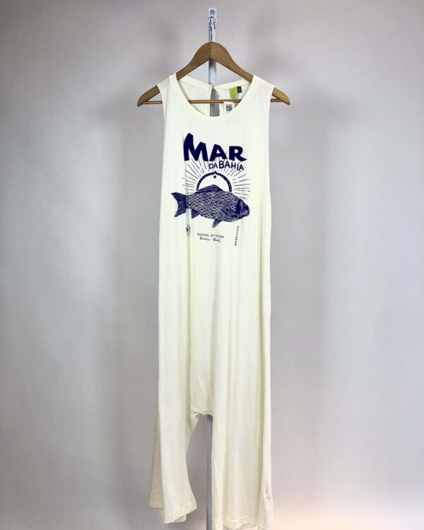 Macacão off white estampa na frente FARM - G