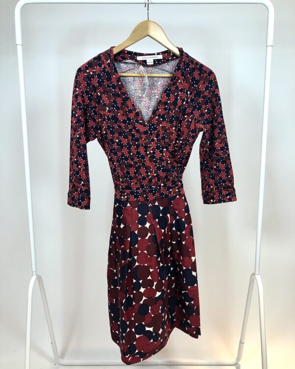 Vestido transpassado vermelho estampado DIANE VON FURSRENBERG - M - VENDIDO SISTEMA OTTO