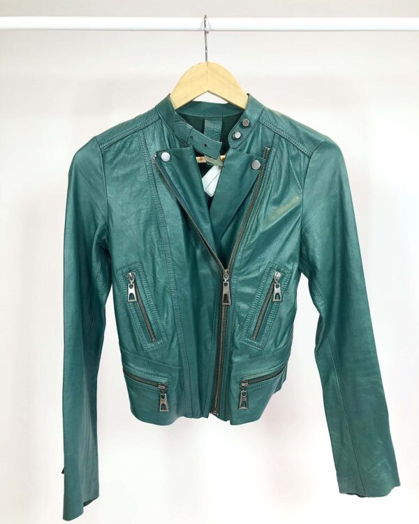Jaqueta verde de couro ANIMALE - 34-vendido sistema otto
