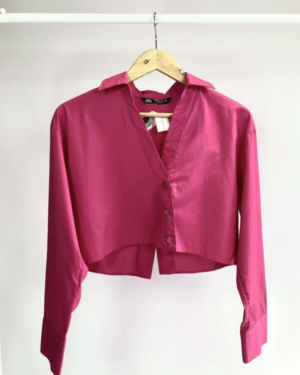 Camisa curta rosa ZARA - PP
