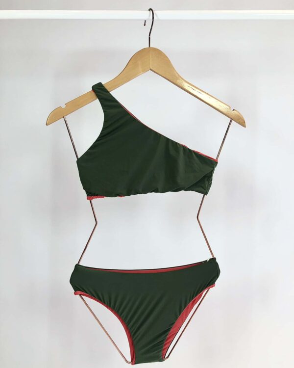 Biquíni bicolor verde e laranja - PP VENDIDO SISTEMA OTO