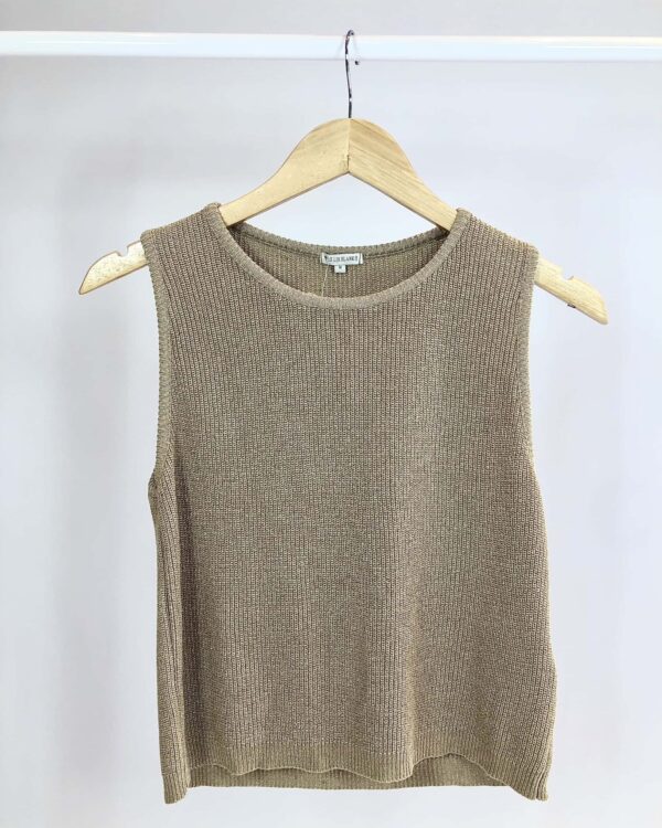 Regata curta tricot e fios de lurex dourada LE LIS BLANC - M - VENDIDO SIST OTO