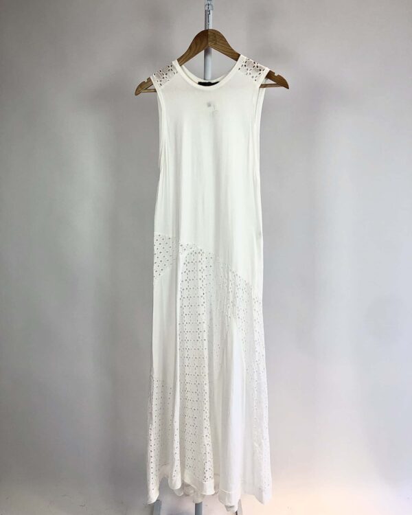 Vestido longo branco com laise ANIMALE - P - VENDIDO SIST OTO