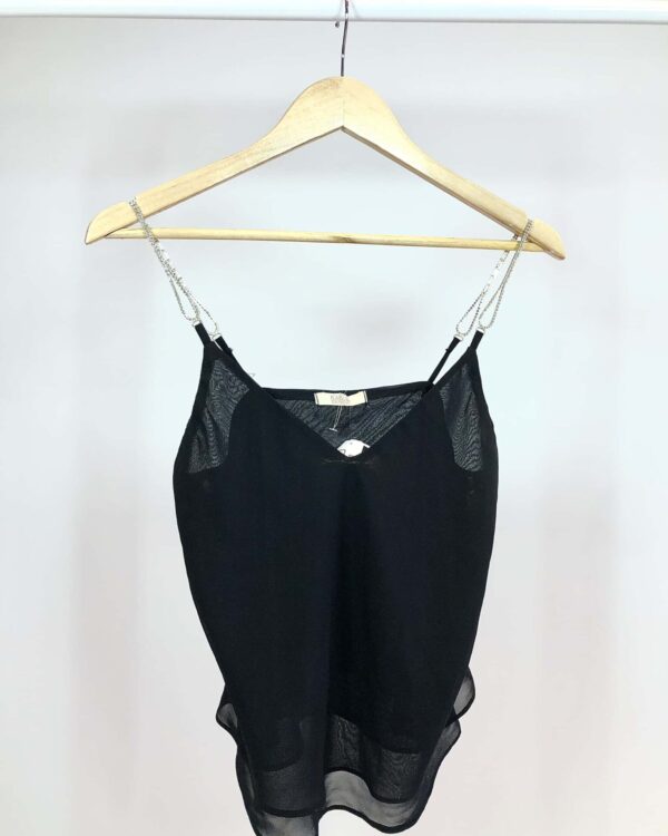 Blusa preta com detalhe de brilho na alça KAELE - 36 - VENDIDO SISTEMA OTO