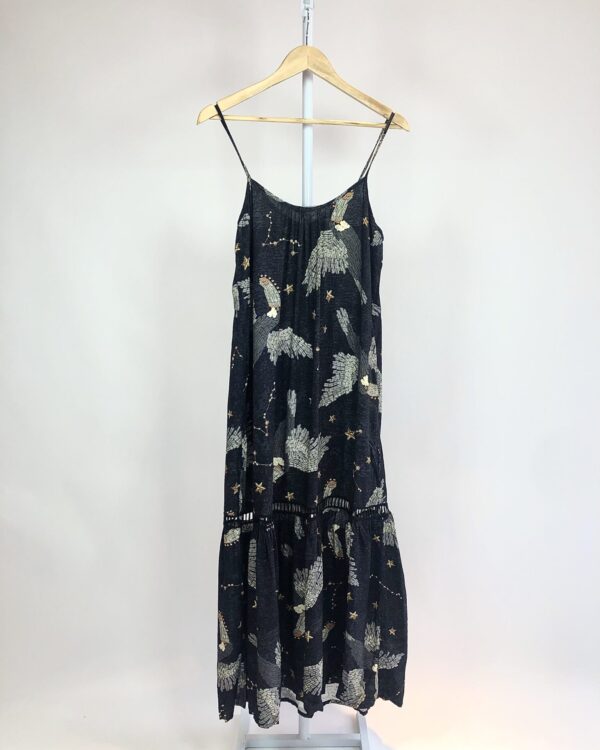 Vestido preto estapado LUKSA - P - VENDIDO SISTEMA OTO