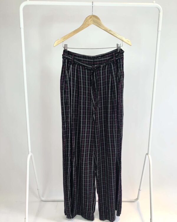 Calça pantalona preta xadrez SACADA - 42 - VENDIDO SIST OTO