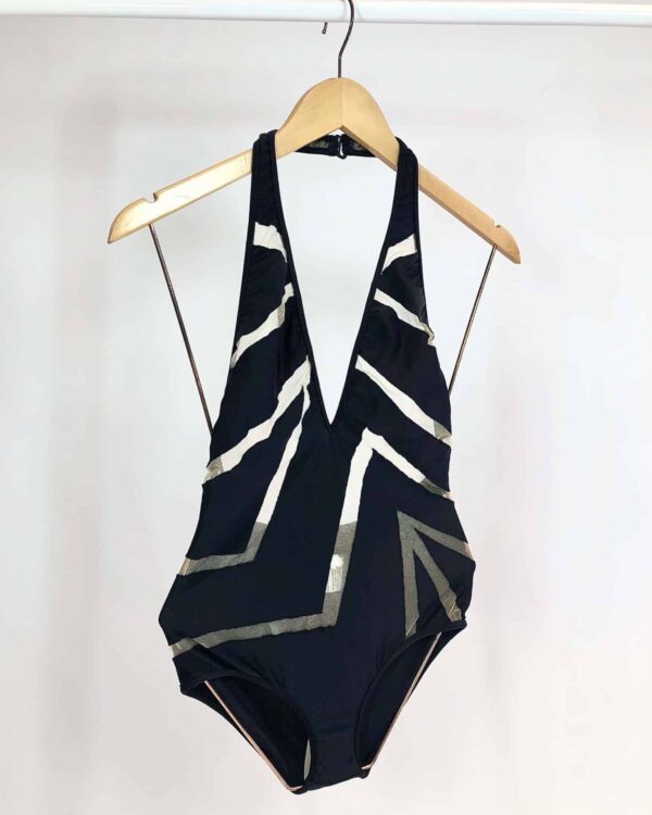 Maiô preto com tule ADRIANA DEGREAS - P *NUNCA USADO*