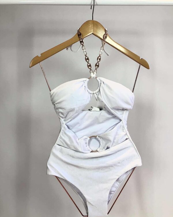 Maiô branco alça dourada AGILITÁ - PP *NUNCA USADO* - VENDIDO SISTEMA OTO