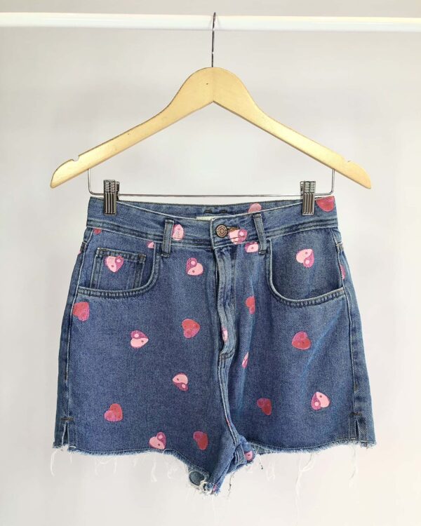 Short jeans com detalhes de corção rosa DRESS TO - 36 - VENDIDO SISTEMA OTO