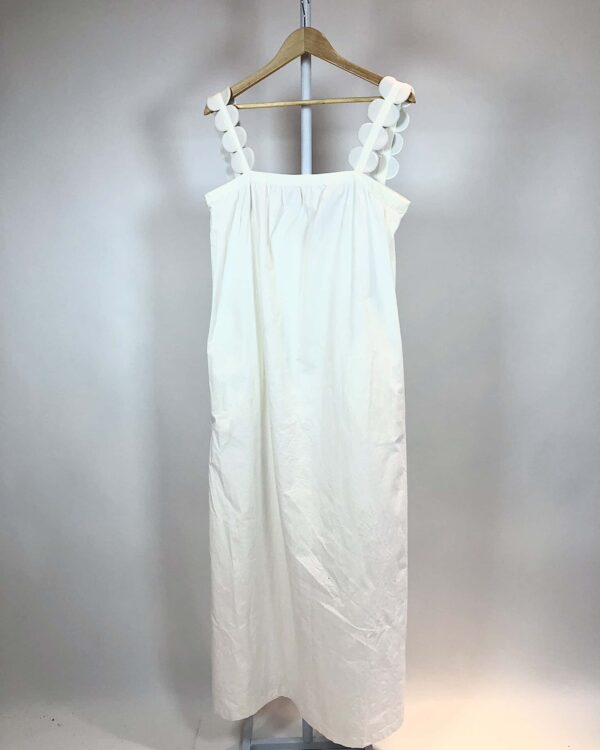 Vestido algodao longo branco com detalhe alça ADRIANA DEGREAS - G