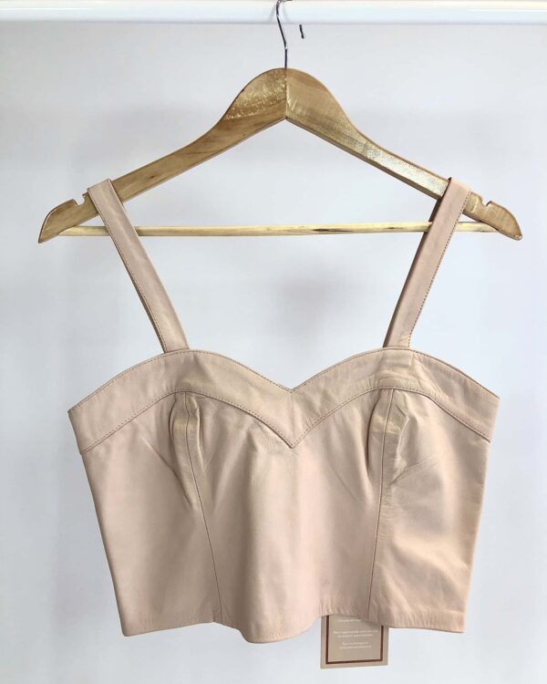 Cropped rose couro DANI BERNARDES - M * nunca usado*