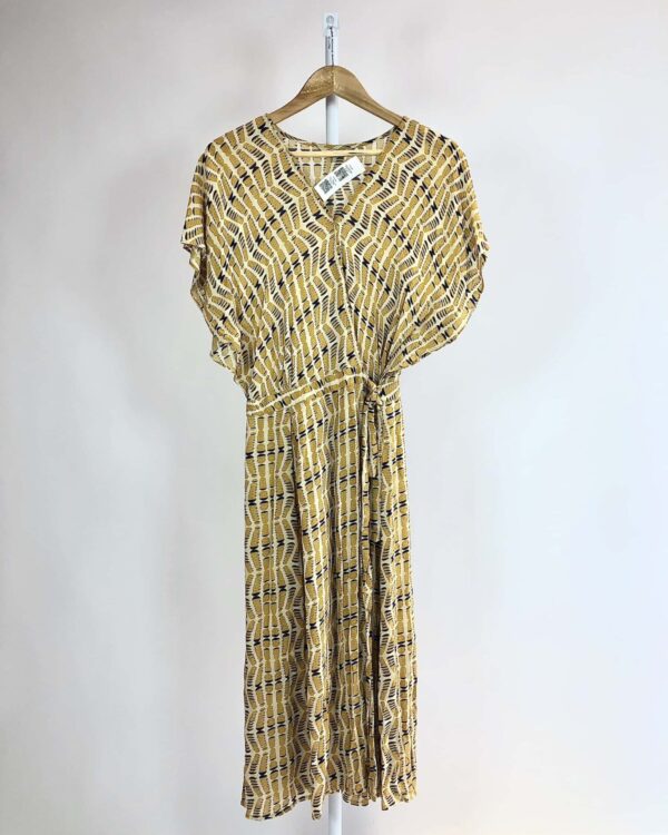 Vestido amarelo estampado TOTEM - P - VENDIDO SIST OTO