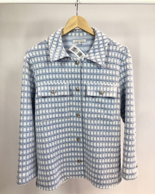 Casaco xadrez azul e branco CASUAL STREET - P