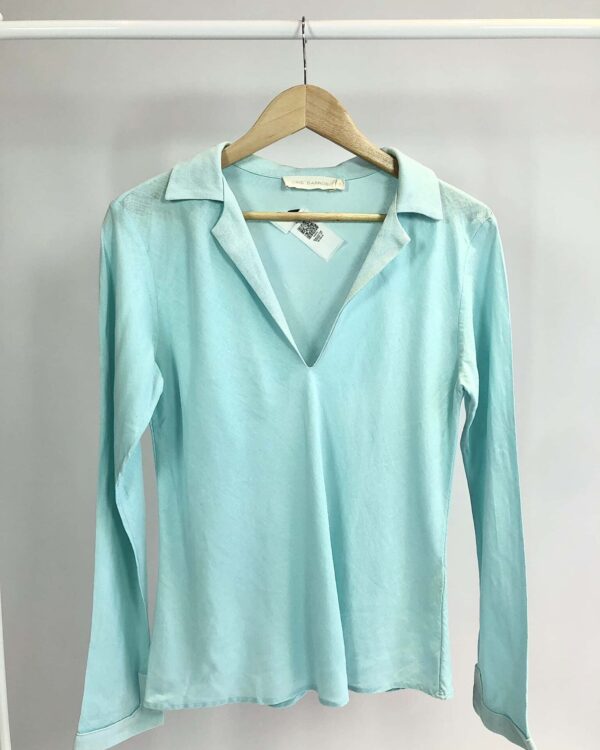 Blusa azul CRIS BARROS - 40 - VENDIDO SIST OTO