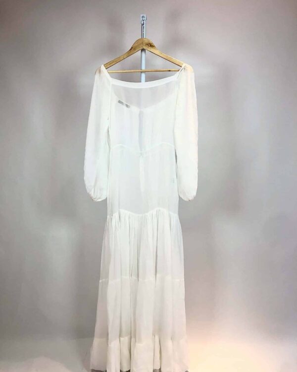 Vestido longo branco com transparencia AGILITA - 40 - VENDIDO SIST OTO
