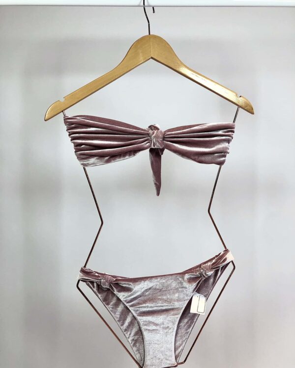 Biquini de veludo rosa sem alça CRIS BARROS - P - VENDIDO SIST OTO