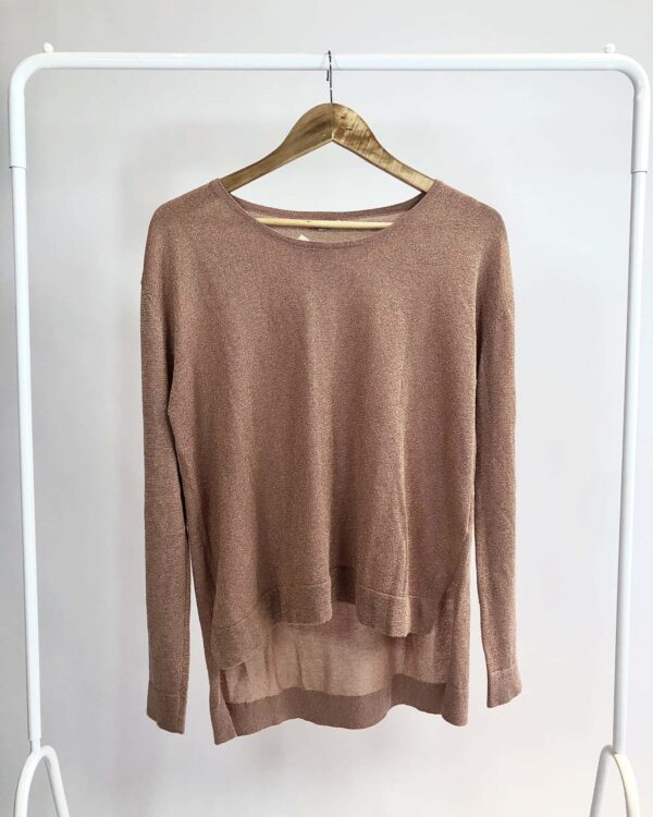 Blusa tricot rosé com fios de lurex LE LIS BLANC - P- VENDIDO SISTEMA OTTO