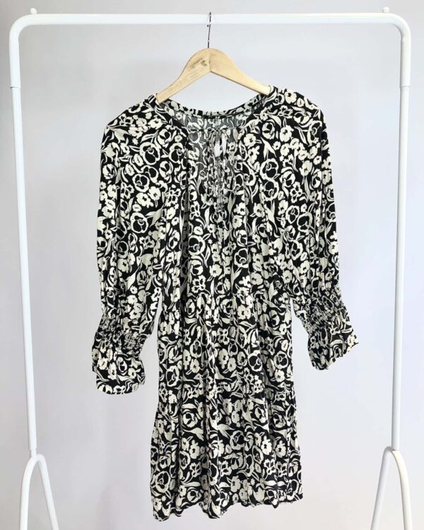 Vestido curto verde de manga comprida com estamp bege MARIA FILO - M