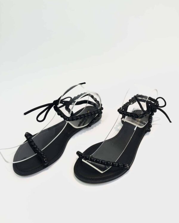 Rasteira preta com pedrarias SALTS - 35