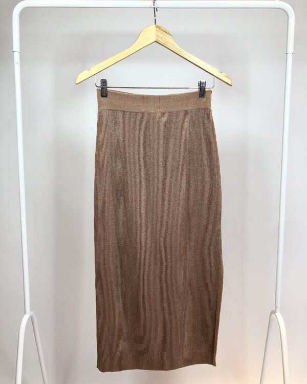 Saia midi de tricot marrom  ME TOO - P