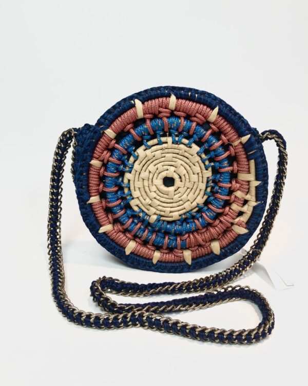 Bolsa redonda azul e rosa CATARINA MINA * NUNCA USADA * - VENDIDO SIST OTO