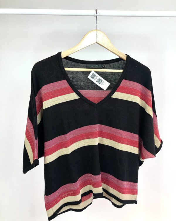 Blusa tricot listras e fios de lurex MARIA FILÓ - M