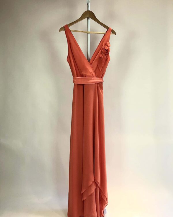 Vestido longo laranja LUCIDEZ - M - VENDIDO SIST OTO