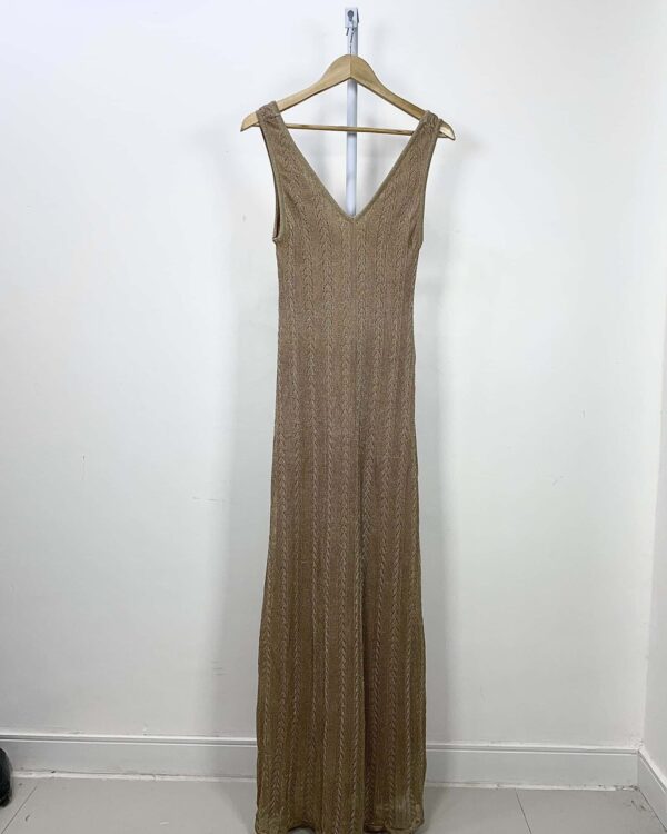 Vestido tricot dourado com fios de lurex ANIMALE - P - VENDIDO SISTEMA OTO