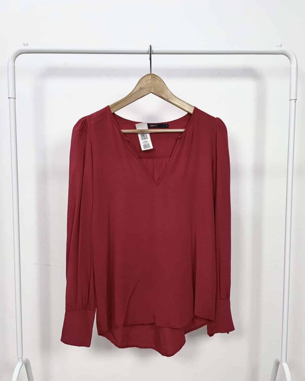 Blusa vermelha seda ANIMALE - 36 - VENDIDO SISTEMA OTTO