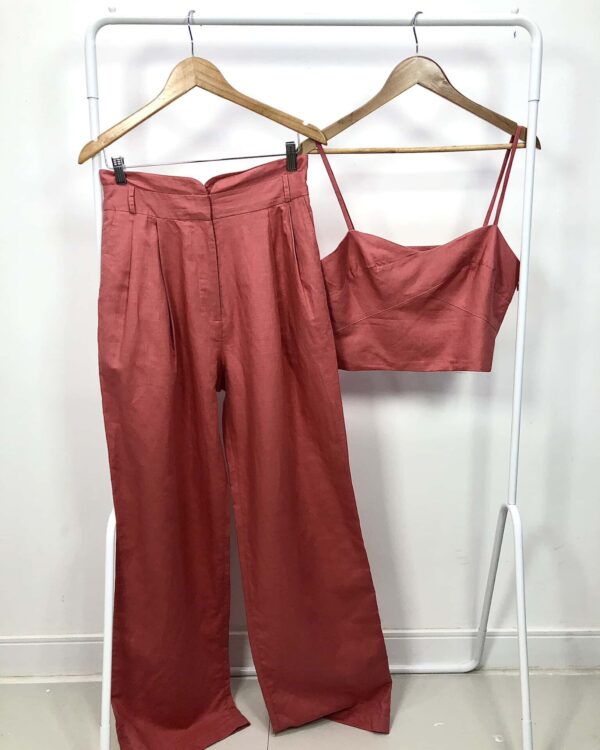 Conjunto cropped e calça terracota ANIMALE - 42 - VENDIDO SIST OTO