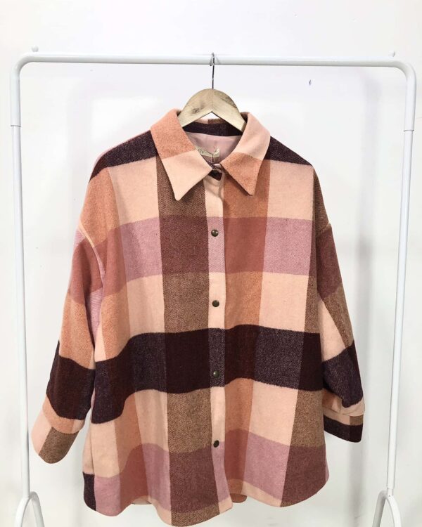 Casaco lã batida rosa xadrez NV - G *nunca usado*- VENDIDO SISTEMA OTTO