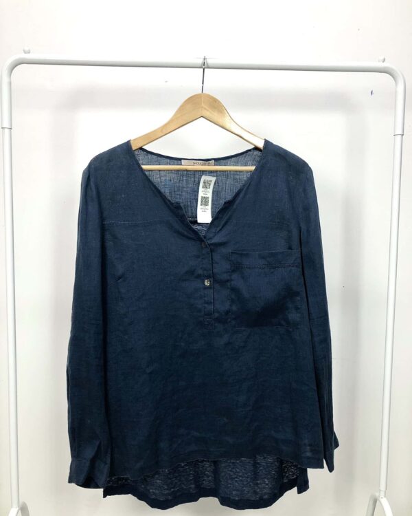 Blusa linho azul marinho SHOULDER - M