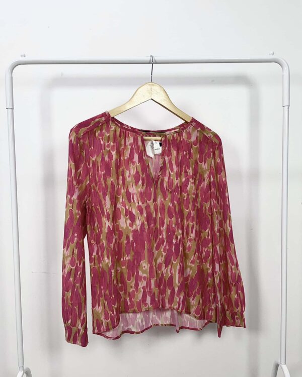 Blusa seda estampa rosa ANIMALE - 40 VENDIDO SISTEMA OTO