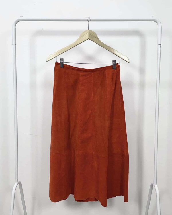 Saia couro chamois midi laranja CAROL ROSSATO - 36 - VENDIDO SISTEMA OTO