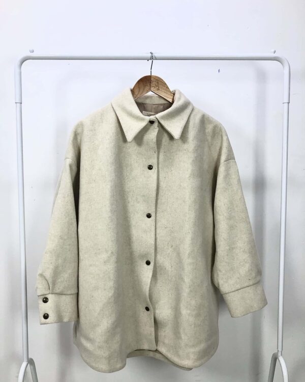 Casaco off lã batida NV - M