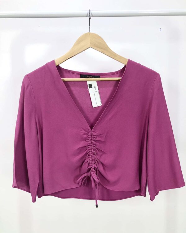 Blusa rosa com manga curta ANIMALE - 38 - VENDIDO SISTEMA OTTO
