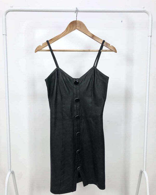 Vestido couro curto preto GUIPIRE - P - VENDIDO SISTEMA OTO