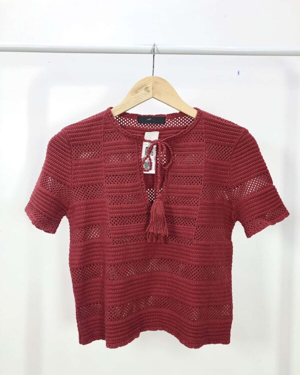 Blusa bordô crochet NK - P - VENDIDO SISTEMA OTO