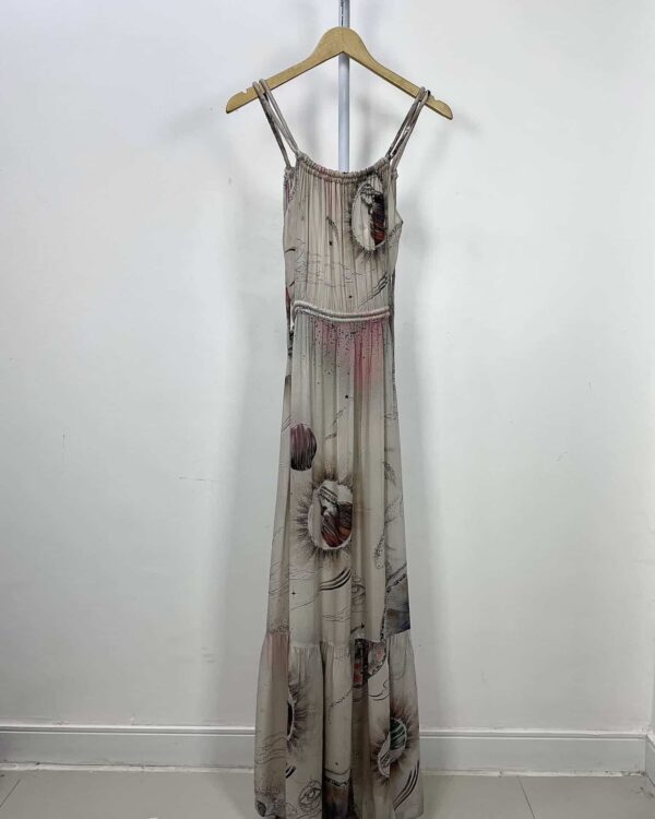 Vestido longo seda estampado ANIMALE - 38 - VENDIDO SISTEMA OTTO