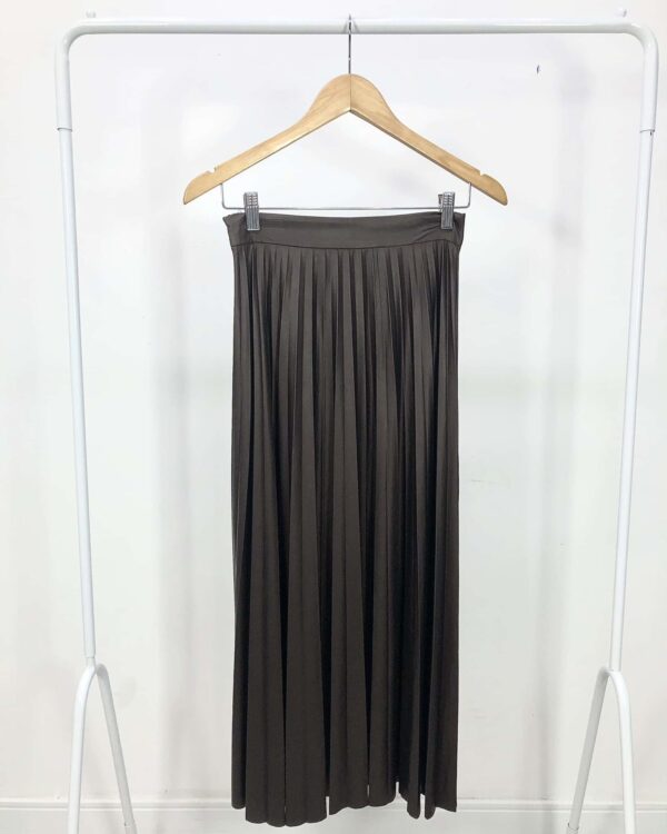 Saia midi marrom com drapeado ZARA - PP - VENDIDO SISTEMA OTO