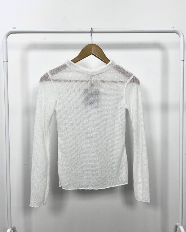 Blusa de tricot branca de manga LOJA 3 - P *nunca usado* - VENDIDO SISTEMA OTO