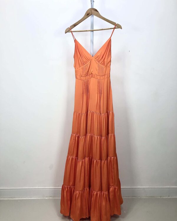 Vestido cetim laranja AGILITA - 34