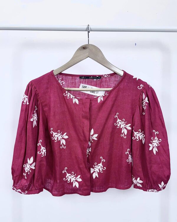 Blusa vermelha com bordado branco MARIA FILO - M