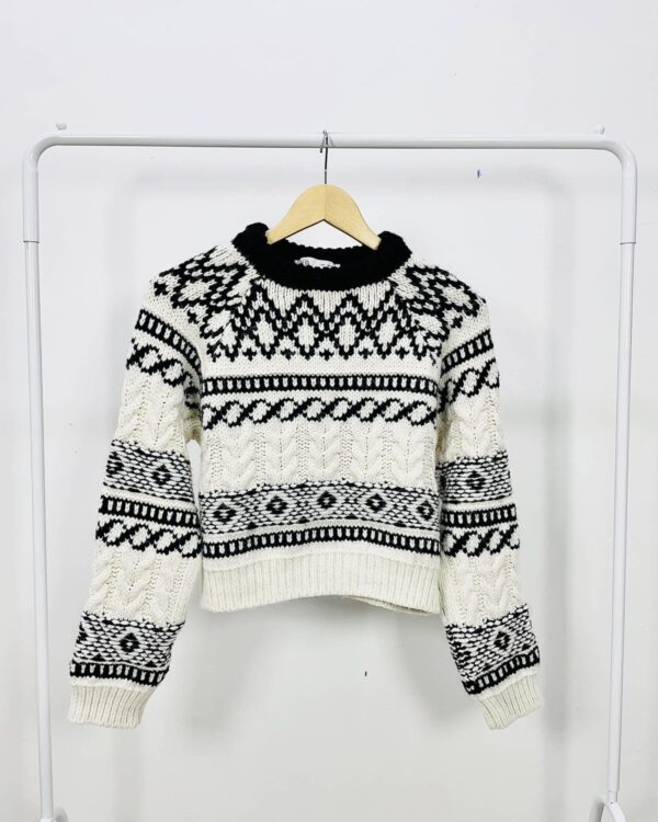 Blusa p&b de tricot ZARA - G - VENDIDO SISTEMA OTO