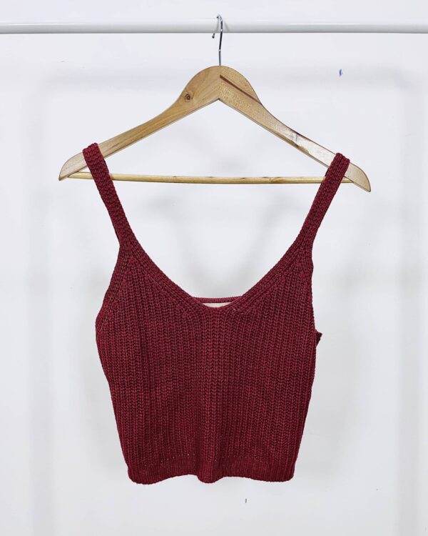 Cropped tricot terracota CRIS BARROS - P - VENDIDO SISTEMA OTO