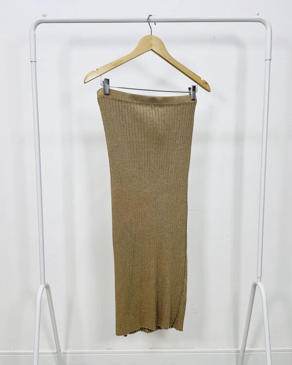 Saia midi de tricot marrom com fios de lurex ANIMALE - G *nunca usado* - VENDIDO SISTEMA OTO