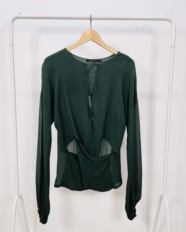 Blusa verde de seda ANIMALE - 40
