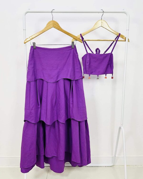 Conjunto saia e cropped roxa LITT - 38 *nunca usado* - VENDIDO SISTEMA OTO