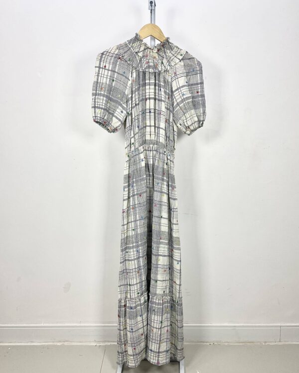 Vestido longo branco com listras JULIA GOLLDENZAN - 36 - VENDIDO SISTEMA OTTO