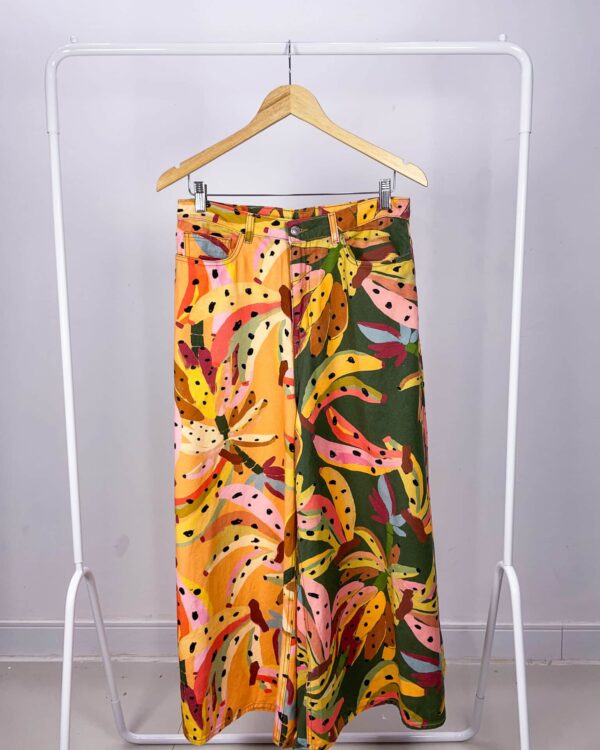Calça colorida estamp banana FARM - M - VENDIDO SISTEMA OTO